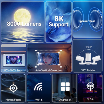 📽️ Magcubic HY300 Pro Smart Projector | 8K Support, WiFi 6, Android 14, 290 ANSI Portable Home Cinema 🎬