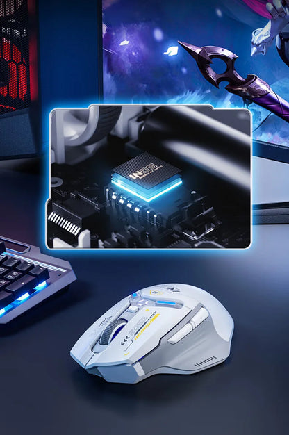 INPHIC IN9 Upgraded Wireless Gaming Mouse – High DPI Tri-Mode (2.4G + Bluetooth + Type-C Wired), RGB Light, Macro Programmable E-Sports Mouse for PC
