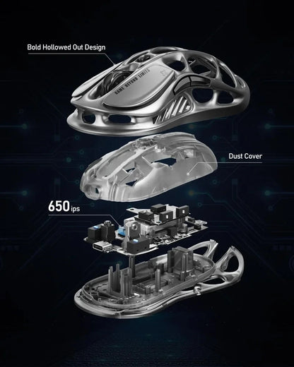 GravaStar M1/M2 Wireless Gaming Mouse – PAW3395 Sensor, 4K Polling, 26000 DPI, Magnesium Alloy Ultra-Light RGB Mouse