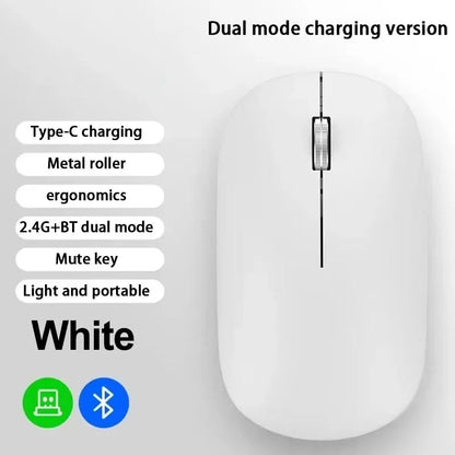 Lenovo Wireless Mouse | Type-C Fast Charging | Silent Click | Dual-Mode 2.4G + Bluetooth | Multi-Device | 4 Adjustable DPI