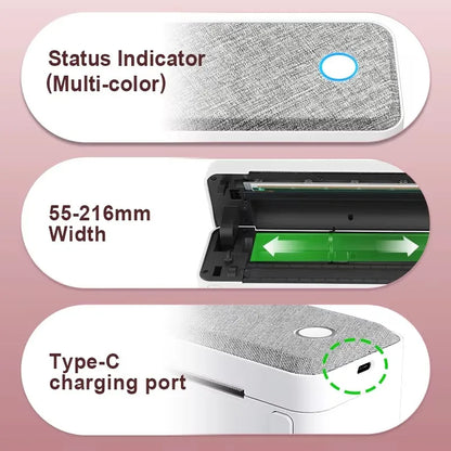 LT-P10 A4 Portable Thermal Printer – Bluetooth Inkless Business Travel Printer with Rechargeable Battery
