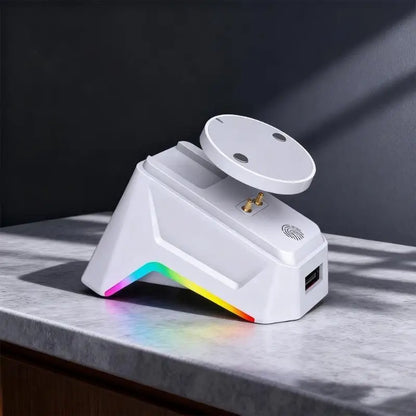 31BA ABS Magnetic Mouse Charging Dock – Secure Attachment Desktop Charging Stand, Aesthetic Wireless Mouse Charger