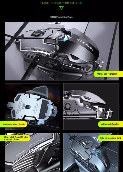 The Forward G5 Gaming Mouse – Triple Mode Wired/Wireless, Mechanical Macro Buttons, Metal Weight Reduction, Silent Click E-Sports Mouse
