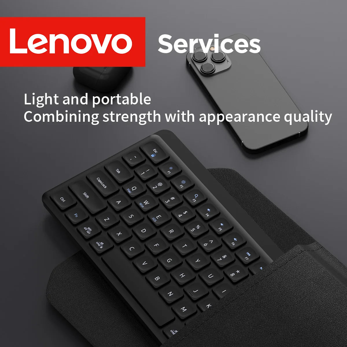 Lenovo Dual-Mode Wireless Rechargeable Keyboard – Bluetooth & 2.4GHz Multi-Device Office Keyboard with Long Battery Life for Business & Home