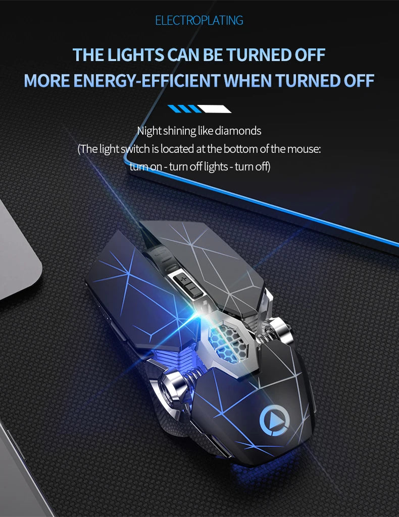 2.4G Rechargeable Wireless Mouse – Silent 6D Optical Mouse with 1600 DPI for MacBook, PC & Laptop