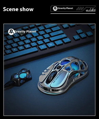 GravaStar M1/M2 Wireless Gaming Mouse – PAW3395 Sensor, 4K Polling, 26000 DPI, Magnesium Alloy Ultra-Light RGB Mouse