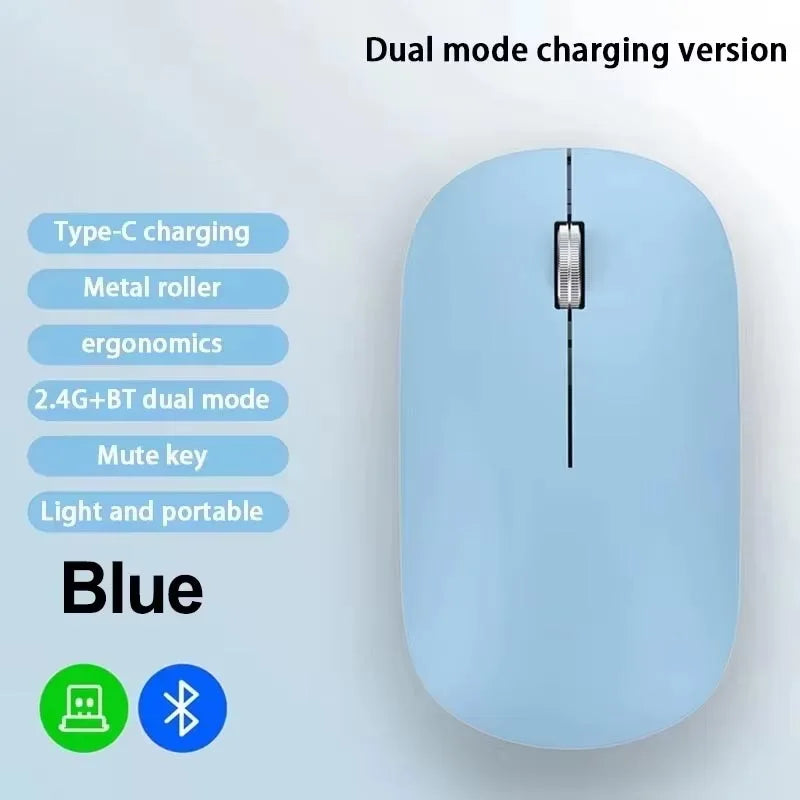 Lenovo Wireless Mouse | Type-C Fast Charging | Silent Click | Dual-Mode 2.4G + Bluetooth | Multi-Device | 4 Adjustable DPI