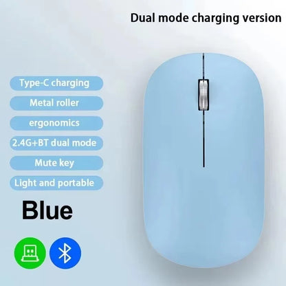 Lenovo Wireless Mouse | Type-C Fast Charging | Silent Click | Dual-Mode 2.4G + Bluetooth | Multi-Device | 4 Adjustable DPI