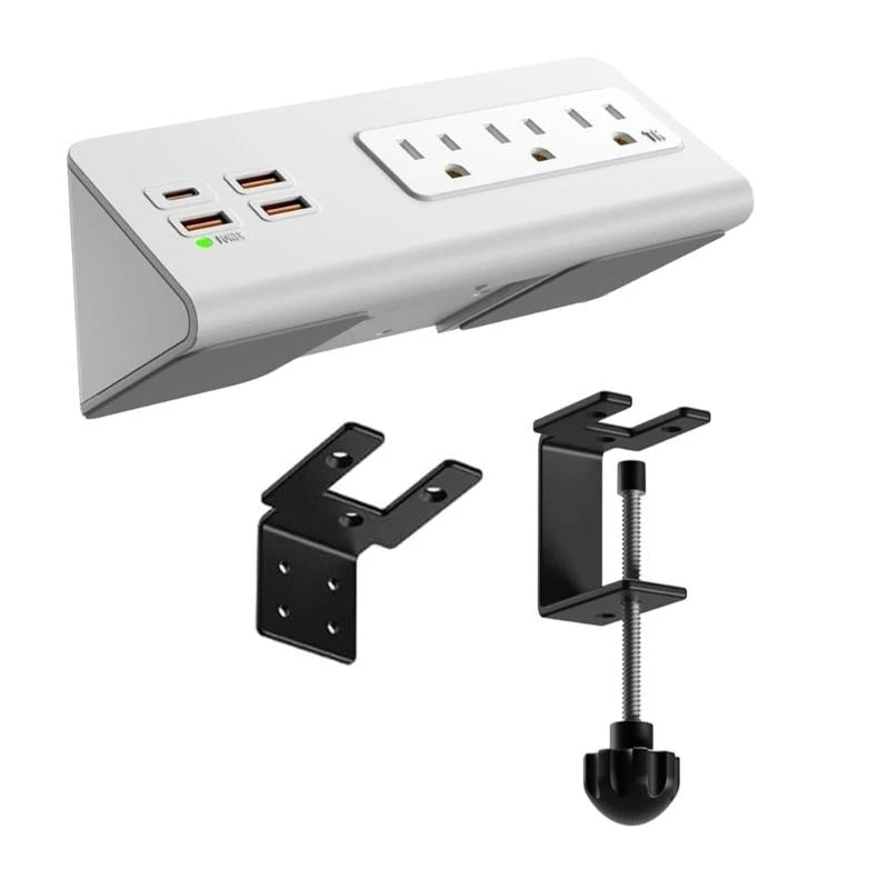 abletop Surge Protector with USB-C & 3 AC Outlets – Desk Edge Mount Power Strip for smart Office