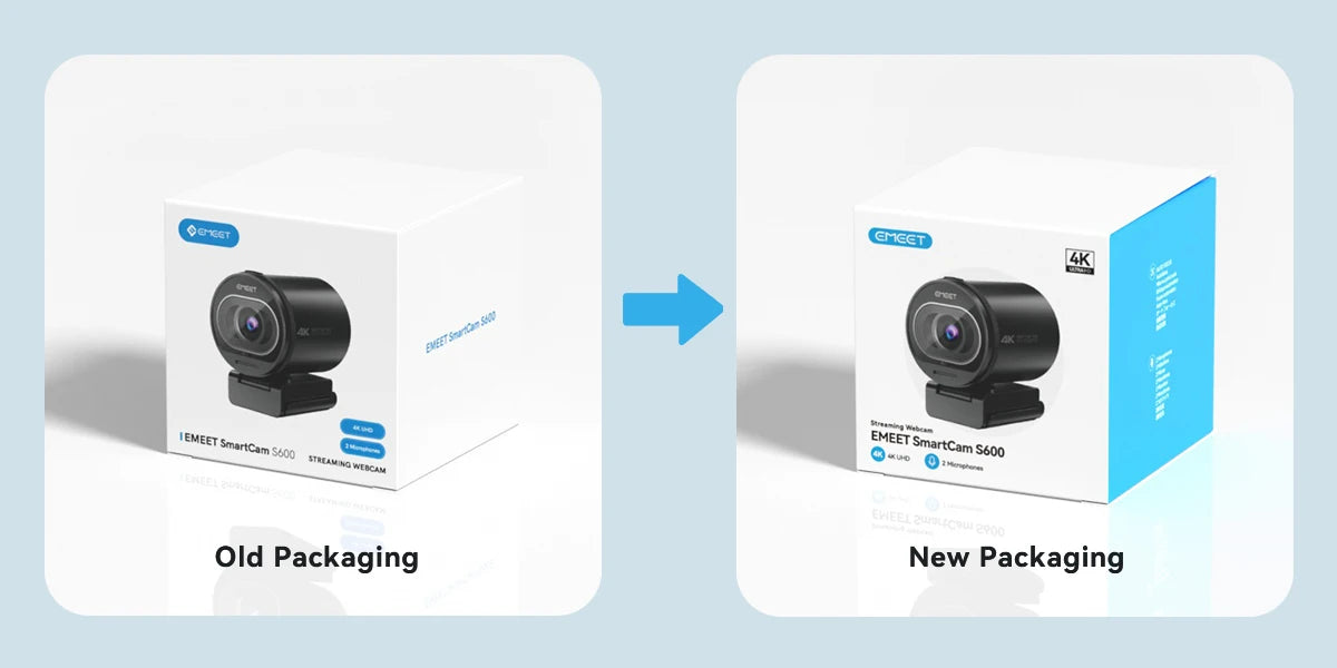 EMEET S600 4K Streaming Webcam – 1080P 60FPS USB Camera with Autofocus, Dual Microphones, AI Noise Reduction for YouTube, TikTok & Live Streaming