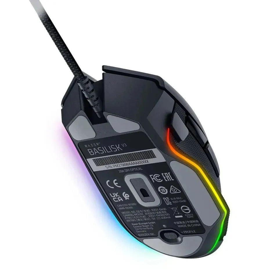 Razer Basilisk V3 Gaming Mouse – 26,000 DPI Optical Sensor, Customizable RGB Chroma, E-Sports Performance Mous
