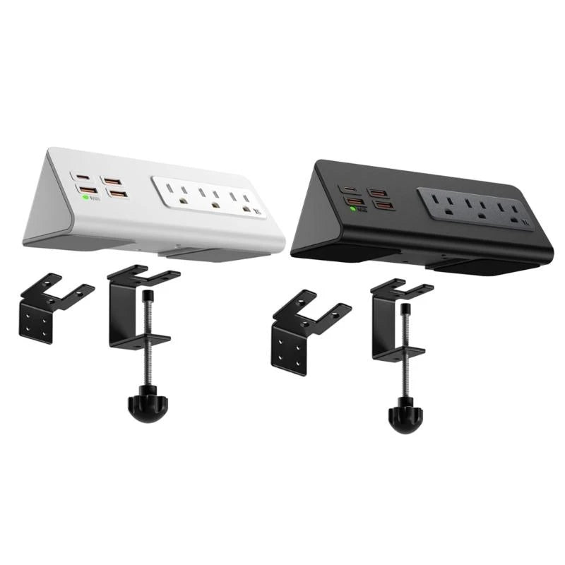 abletop Surge Protector with USB-C & 3 AC Outlets – Desk Edge Mount Power Strip for smart Office