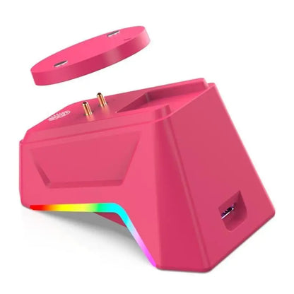 31BA ABS Magnetic Mouse Charging Dock – Secure Attachment Desktop Charging Stand, Aesthetic Wireless Mouse Charger