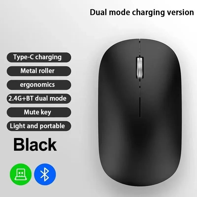 Lenovo Wireless Mouse | Type-C Fast Charging | Silent Click | Dual-Mode 2.4G + Bluetooth | Multi-Device | 4 Adjustable DPI