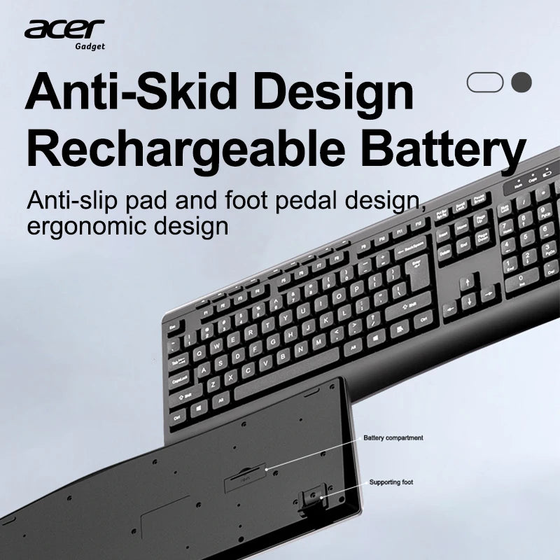 Acer OCC313 Wireless Keyboard and Mouse Combo – 2.4GHz Plug & Play Office Set with Responsive Tracking & Long Battery Life