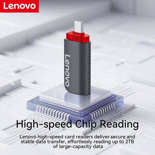 Lenovo Type-C 2-in-1 SD/TF Card Reader – High-Speed USB-C Memory Card Adapter for Micro SD, Smartphones, Laptops & PCs