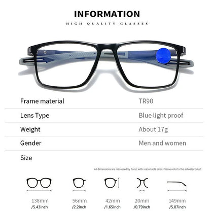 TR90 Sport Reading Glasses – Ultralight Anti-Blue Light for Men | Presbyopia & Hyperopia Eyewear