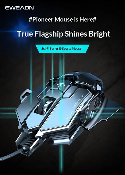 The Forward G5 Gaming Mouse – Triple Mode Wired/Wireless, Mechanical Macro Buttons, Metal Weight Reduction, Silent Click E-Sports Mouse