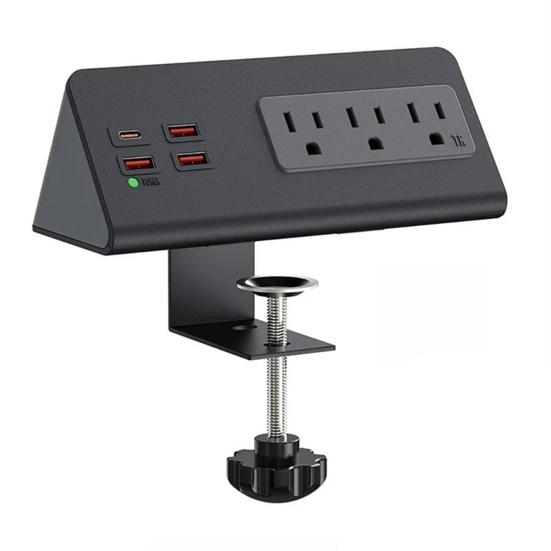 abletop Surge Protector with USB-C & 3 AC Outlets – Desk Edge Mount Power Strip for smart Office