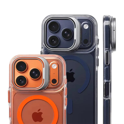 Luxury Magnetic Shockproof Clear Case for iPhone 17/16/15/14/13/12 Pro Max Plus – MagSafe Compatible with Lens Protection & Kickstand