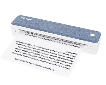 LT-P10 A4 Portable Thermal Printer – Bluetooth Inkless Business Travel Printer with Rechargeable Battery