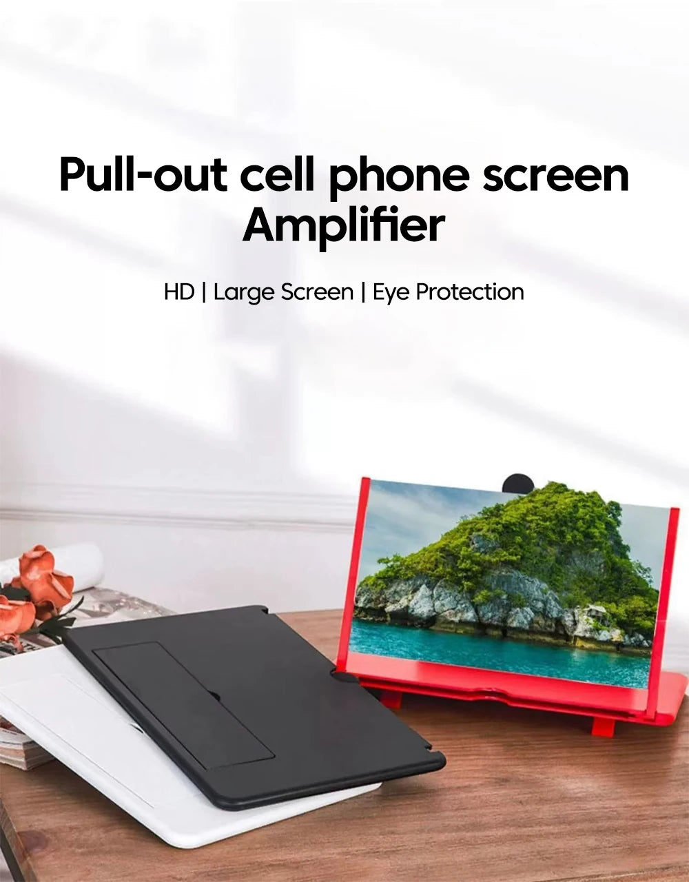 12/10-Inch Mobile Phone Screen Amplifier – HD Portable Video Magnifier Stand & Phone Holder