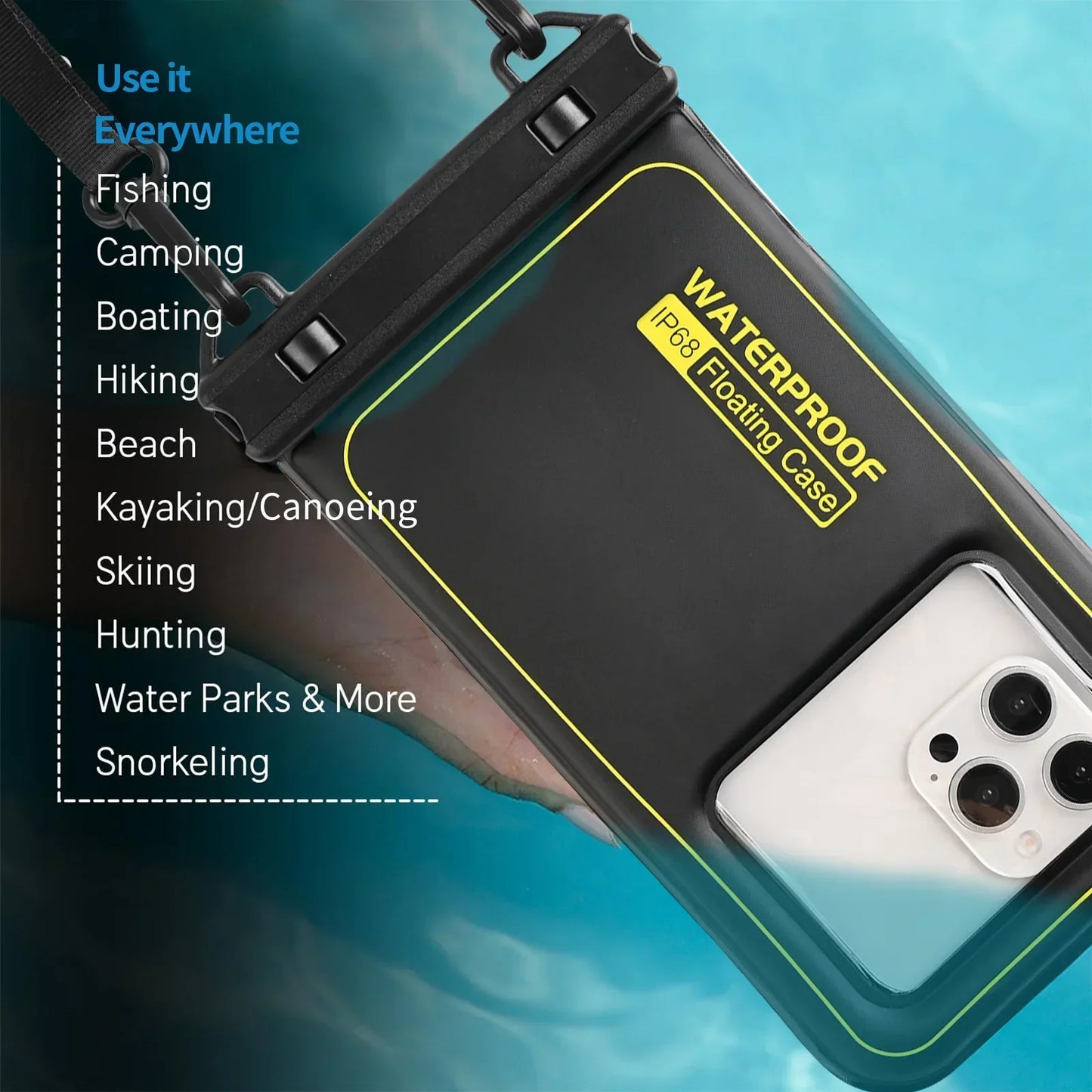 HAISSKY Floating Waterproof Phone Pouch – Crossbody Dry Bag for iPhone 17/16/15/14/13 Pro Max & Plus, Swimming & Beach Protection