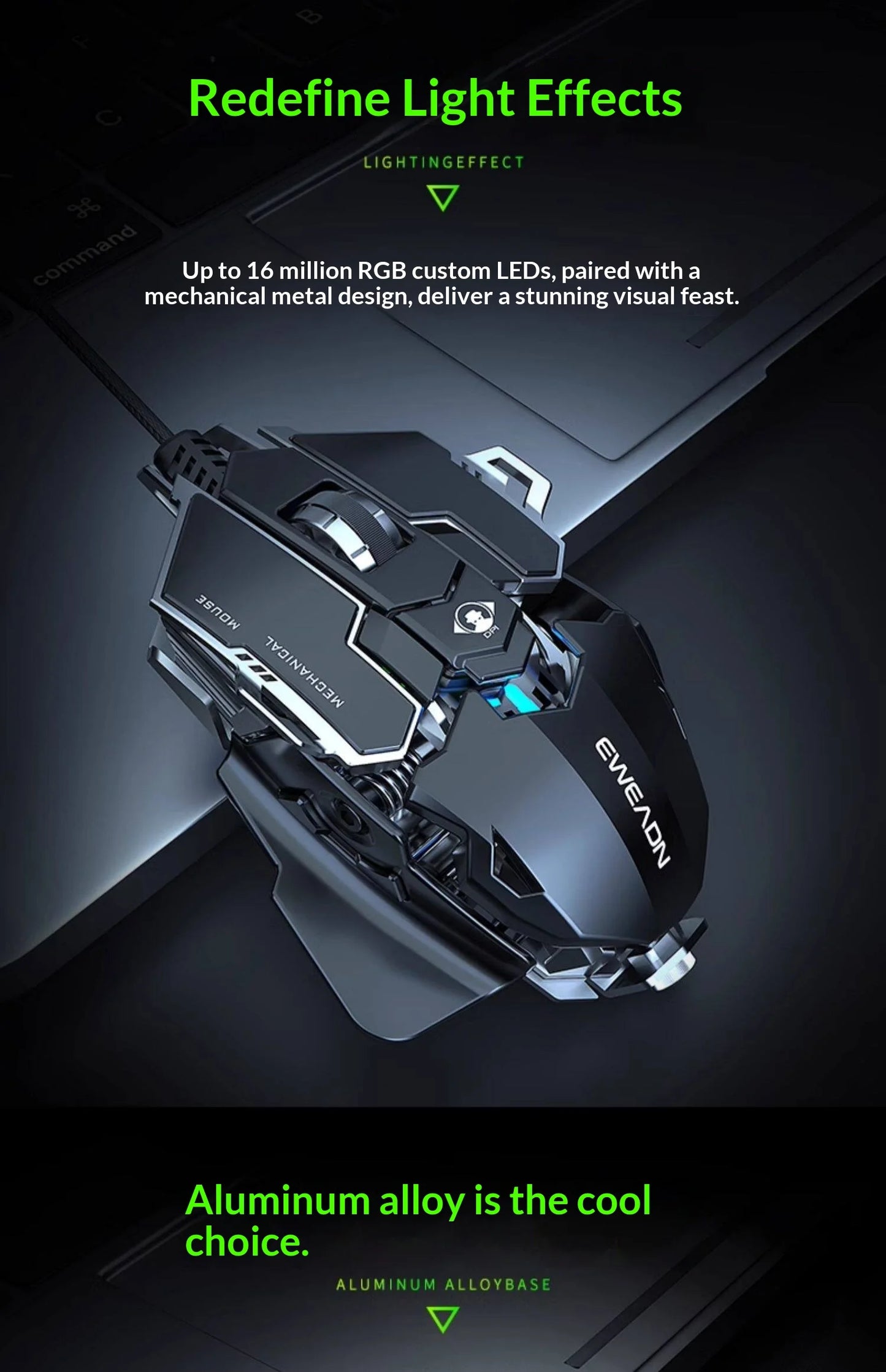 The Forward G5 Gaming Mouse – Triple Mode Wired/Wireless, Mechanical Macro Buttons, Metal Weight Reduction, Silent Click E-Sports Mouse