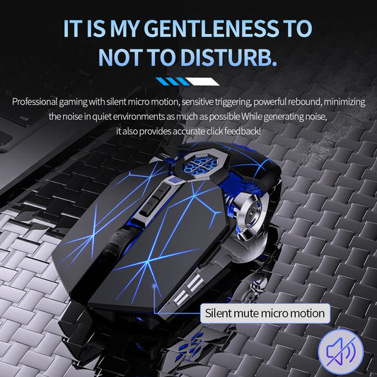 2.4G Rechargeable Wireless Mouse – Silent 6D Optical Mouse with 1600 DPI for MacBook, PC & Laptop